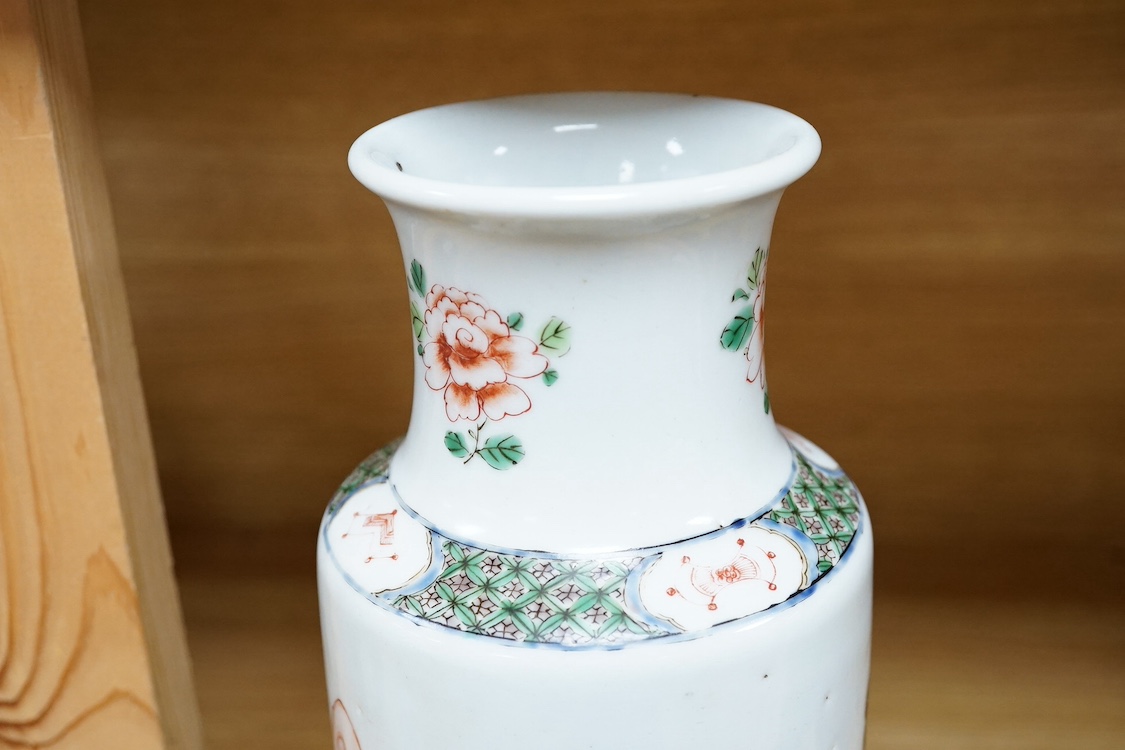 A Chinese famille verte porcelain vase, 28cm. Condition - good